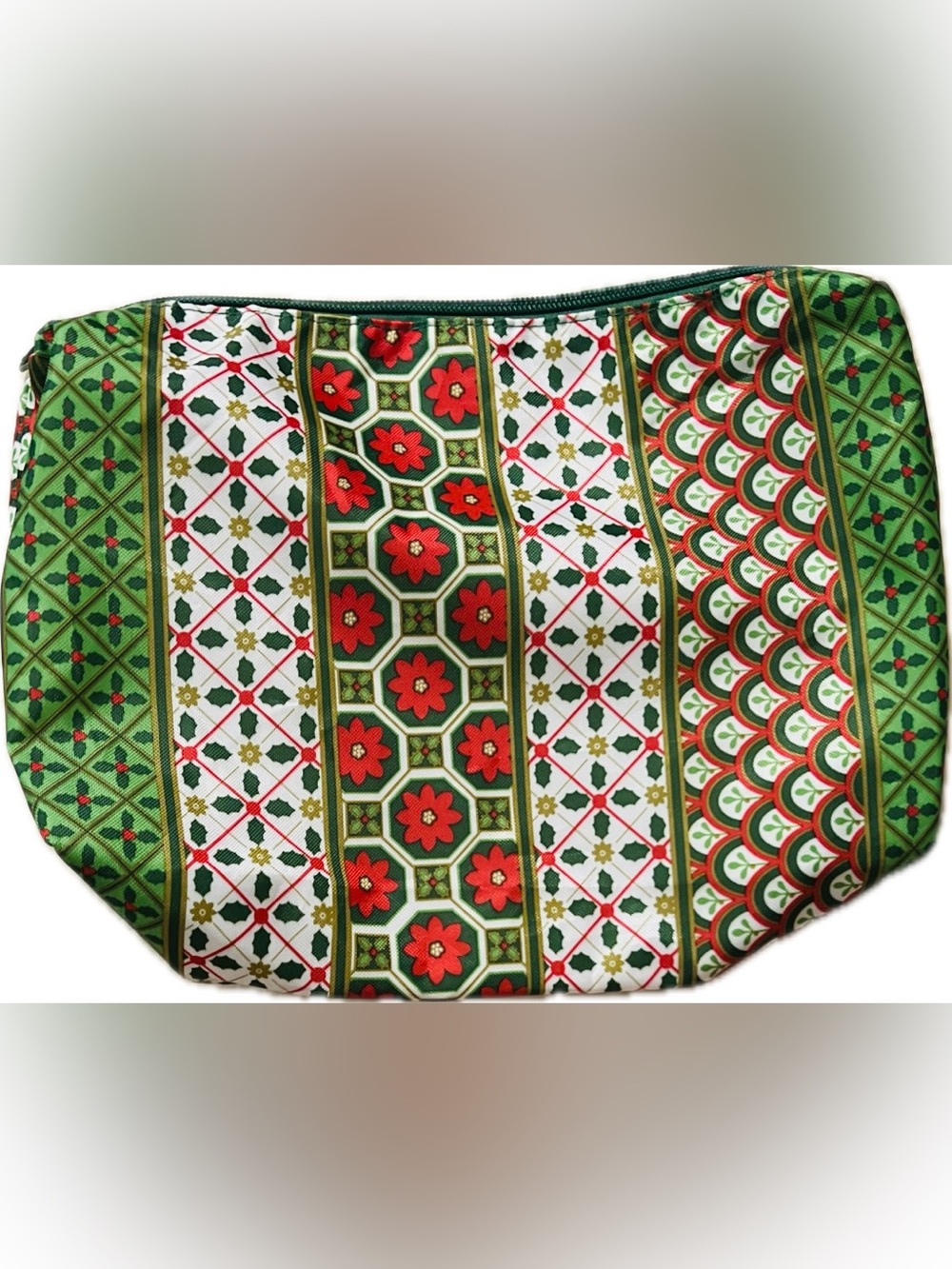 Hallmark Holiday Cosmetic Pouch w/white lining
